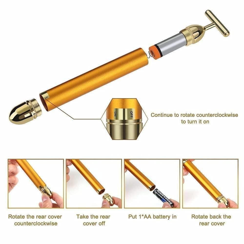 ✨Celebrity Favourite Tool-24K Gold Beauty Facial Massage Roller✨